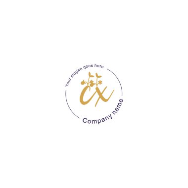 Botanik ve Geometrik Tasarımlı Çiçek Baş Logosu CX