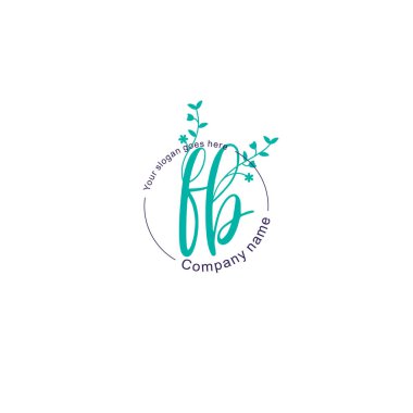 Botanik ve Geometrik Tasarımlı Çiçeksel Logo FB