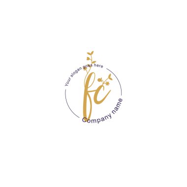 Botanik ve Geometrik Tasarımlı Çiçeksel Logo FC