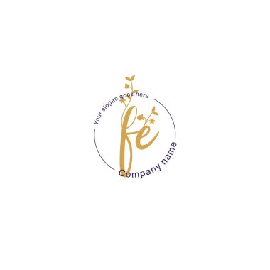 Botanik ve Geometrik Tasarımlı Çiçek Başlangıç Logosu FE