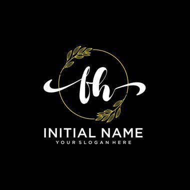 Markalaşma ve İşletme İçin Modern FH El Yazısı Logosu Koleksiyonu