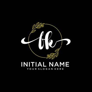 Markalaşma ve İşletme İçin Modern FK El Yazısı Logosu Koleksiyonu