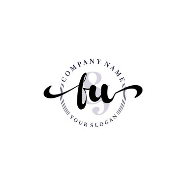 Markalaşma ve İşletme İçin Modern FU El Yazısı Logosu Koleksiyonu