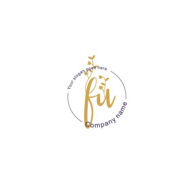 Botanik ve Geometrik Tasarımlı Çiçeksel Logo FU