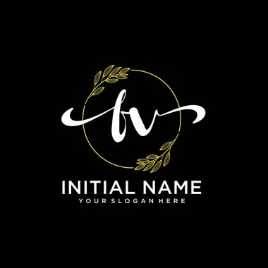 Markalaşma ve İşletme İçin Modern FV El Yazısı Logosu Koleksiyonu