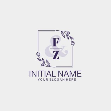 Botanik ve Geometrik Tasarımlı Çiçeksel Logo FZ