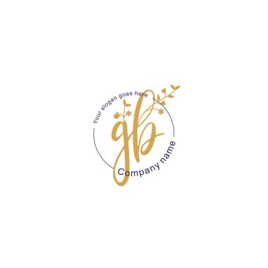 Botanik ve Geometrik Tasarımlı Çiçek Baş Logosu GB