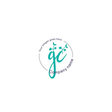 Botanik ve Geometrik Tasarımlı Çiçek Baş Logosu GC
