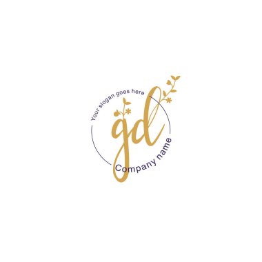 Botanik ve Geometrik Tasarımlı Çiçeksel Logo GD