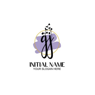 Botanik ve Geometrik Tasarımlı Çiçekli Logo GJ