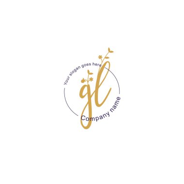 Botanik ve Geometrik Tasarımlı Çiçeksel Logo GL