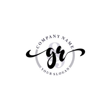 Markalaşma ve İşletme İçin Modern GR El Yazısı Logosu Koleksiyonu