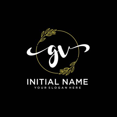 Markalaşma ve İşletme İçin Modern GV El Yazısı Logosu Koleksiyonu
