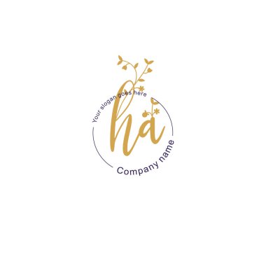 Botanik ve Geometrik Tasarımlı Çiçek Baş Logosu