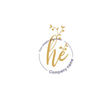 Botanik ve Geometrik Tasarımlı Çiçek Baş Logosu HE