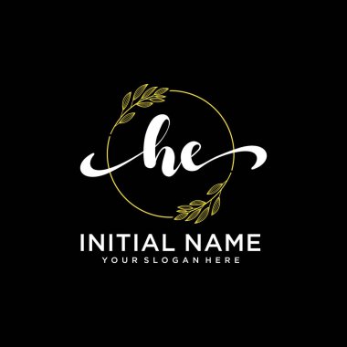Markalaşma ve İşletme İçin Modern HE El Yazısı Logosu Koleksiyonu