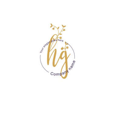 Botanik ve Geometrik Tasarımlı Çiçeksel Logo HG