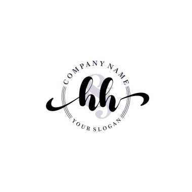 Markalaşma ve İşletme İçin Modern HH El Yazısı Logosu Koleksiyonu
