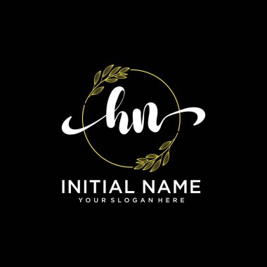 Markalaşma ve İşletme İçin Modern HN El Yazısı Logosu Koleksiyonu
