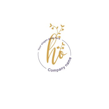 Botanik ve Geometrik Tasarımlı Çiçek Baş Logosu