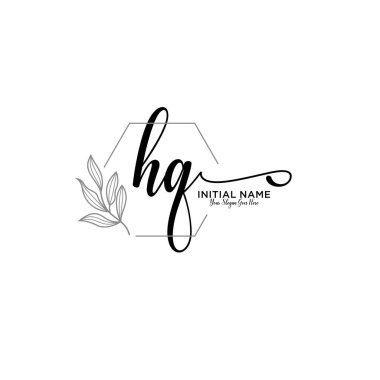 Geometrik Çerçeveli El Yazısı Çiçek Baş Logosu Karargahı