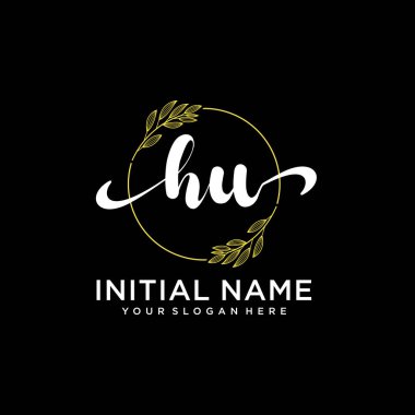 Markalaşma ve İşletme İçin Modern HU El Yazısı Logosu Koleksiyonu