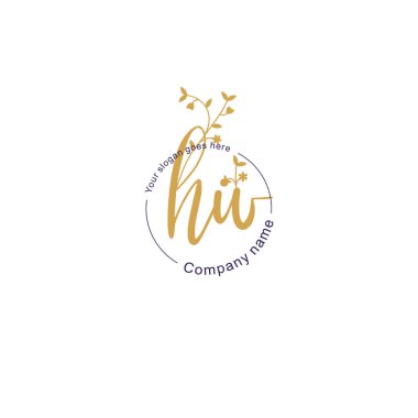 Botanik ve Geometrik Tasarımlı Çiçeksel Logo HW