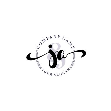 Markalaşma ve İş İçin Modern JA El Yazısı Logosu Koleksiyonu