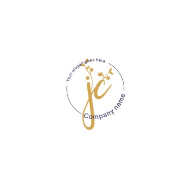 Botanik ve Geometrik Tasarımlı Çiçek Baş Logosu JC