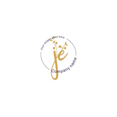 Botanik ve Geometrik Tasarımlı Çiçek Baş Logosu JE