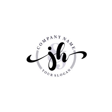 Markalaşma ve İşletme İçin Modern JH El Yazısı Logosu Koleksiyonu