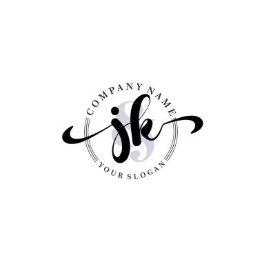 Markalaşma ve İşletme İçin Modern JK El Yazısı Logosu Koleksiyonu