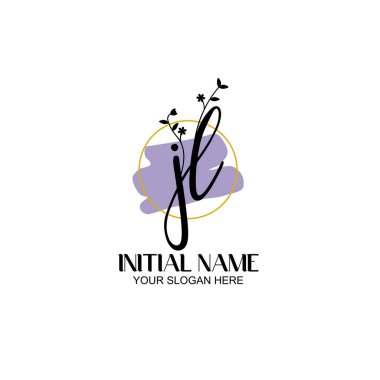 Botanik ve Geometrik Tasarımlı Çiçek Baş Logosu JL