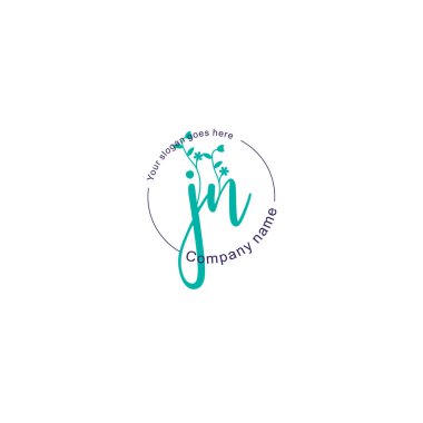 Botanik ve Geometrik Tasarımlı Çiçek Baş Logosu JN