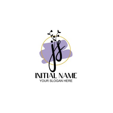 Botanik ve Geometrik Tasarımlı Çiçek Baş Logosu JS