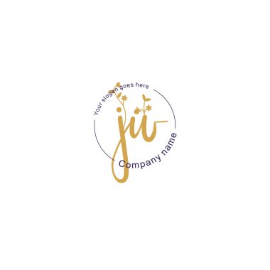 Botanik ve Geometrik Tasarımlı Çiçek Baş Logosu JW