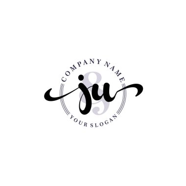 Markalaşma ve İşletme İçin Modern JU El Yazısı Logosu Koleksiyonu
