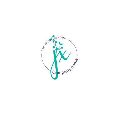 Botanik ve Geometrik Tasarımlı Çiçeksel Logo JX
