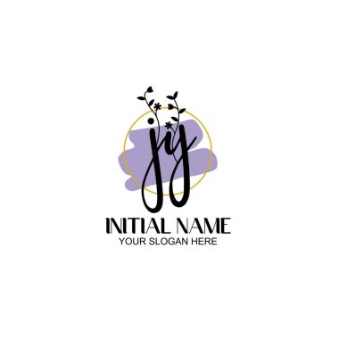 Botanik ve Geometrik Tasarımlı Çiçeksel Logo JY