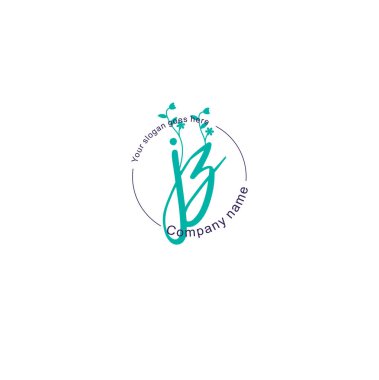 Botanik ve Geometrik Tasarımlı Çiçek Baş Logosu JZ