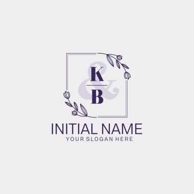 Botanik ve Geometrik Tasarımlı Çiçek Baş Logosu KB
