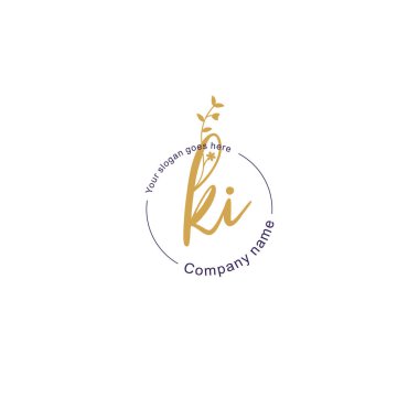 Botanik ve Geometrik Tasarımlı Çiçek Baş Logosu KI