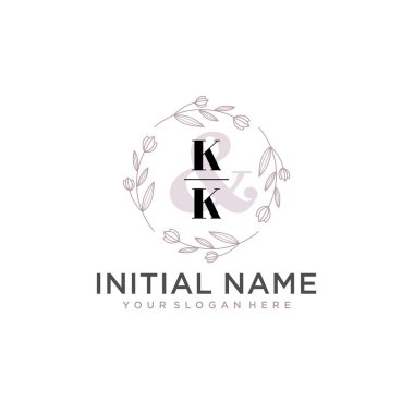 Botanik ve Geometrik Tasarımlı Çiçek Baş Logosu KK