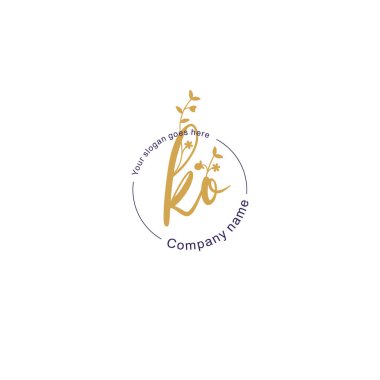 Botanik ve Geometrik Tasarımlı Çiçek Baş Logosu