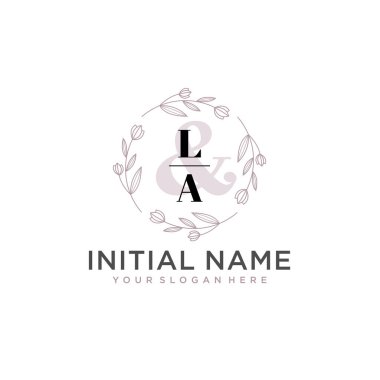 Botanik ve Geometrik Tasarımlı Floral Logo LA