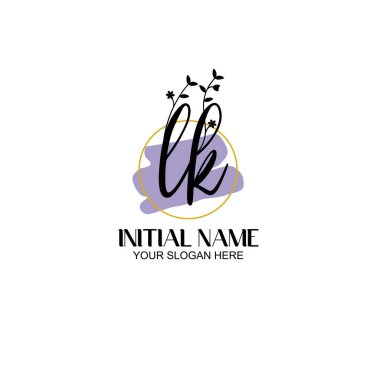 Botanik ve Geometrik Tasarımlı Çiçek Baş Logosu LK