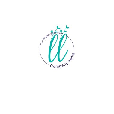 Botanik ve Geometrik Tasarımlı Çiçek Başlangıç Logosu LL