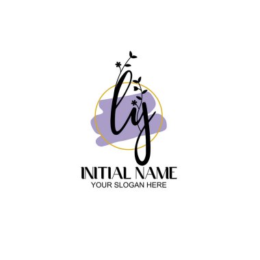 Botanik ve Geometrik Tasarımlı Çiçek Baş Logosu LY