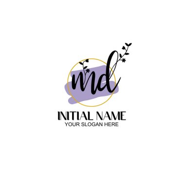 Botanik ve Geometrik Tasarımlı Çiçek Baş Logosu Doktoru