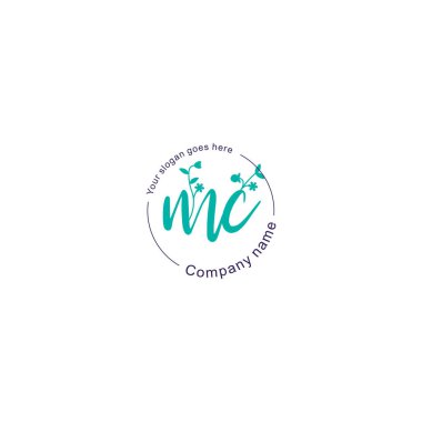 Botanik ve Geometrik Tasarımlı Çiçek Baş Logosu MC